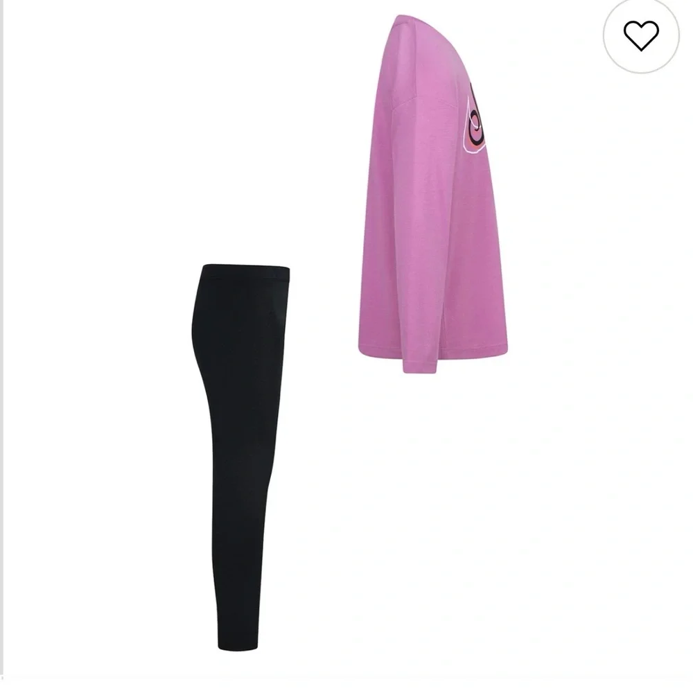 Girls 6x Nike Swoosh Shine Graphic Tee and Leggings 2 Piece Set